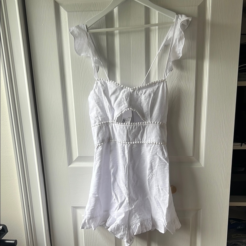 Forever 21 White Ruffled Romper